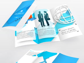 科技网络信息咨询商务宣传三折页设计指南与高清素材推荐